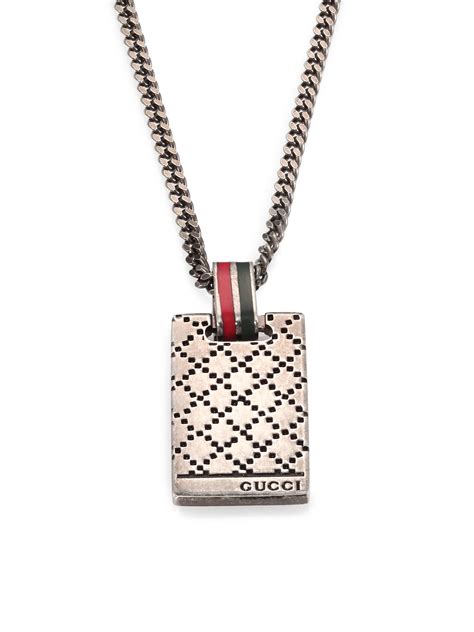 gucci necklace silver mens|gucci link necklace men.